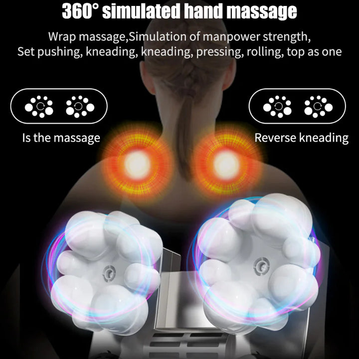 Shiatsu Back Neck and Shoulder Massager with Heat Deep Tissue 3D Kneading Pillow