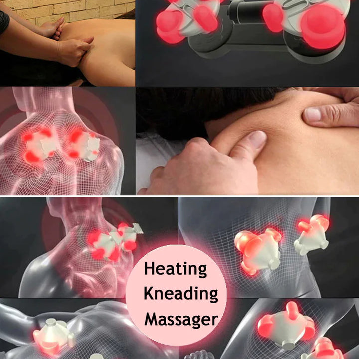 Shiatsu Back Neck and Shoulder Massager with Heat Deep Tissue 3D Kneading Pillow